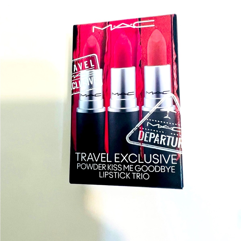 MAC Powder Full Size Kiss Lipstick Trio Lipstick Pack of 3 NIB